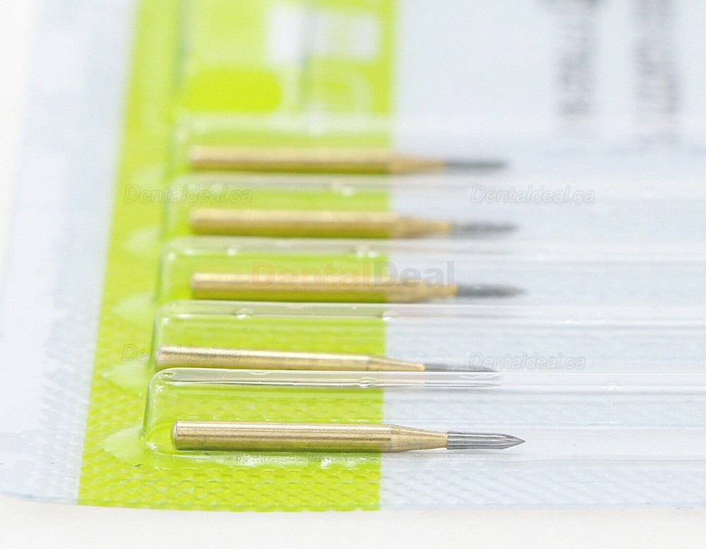 10Pcs Wave Dental Narrow Tapered End TF 7902 Burs Trimming Finishing 12 Blade Carbide Burs
